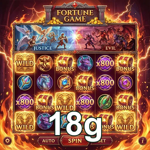 Imagem do jogo de caça-níqueis 18g Fortune Game, mostrando simbolos e prêmios vibrantes.